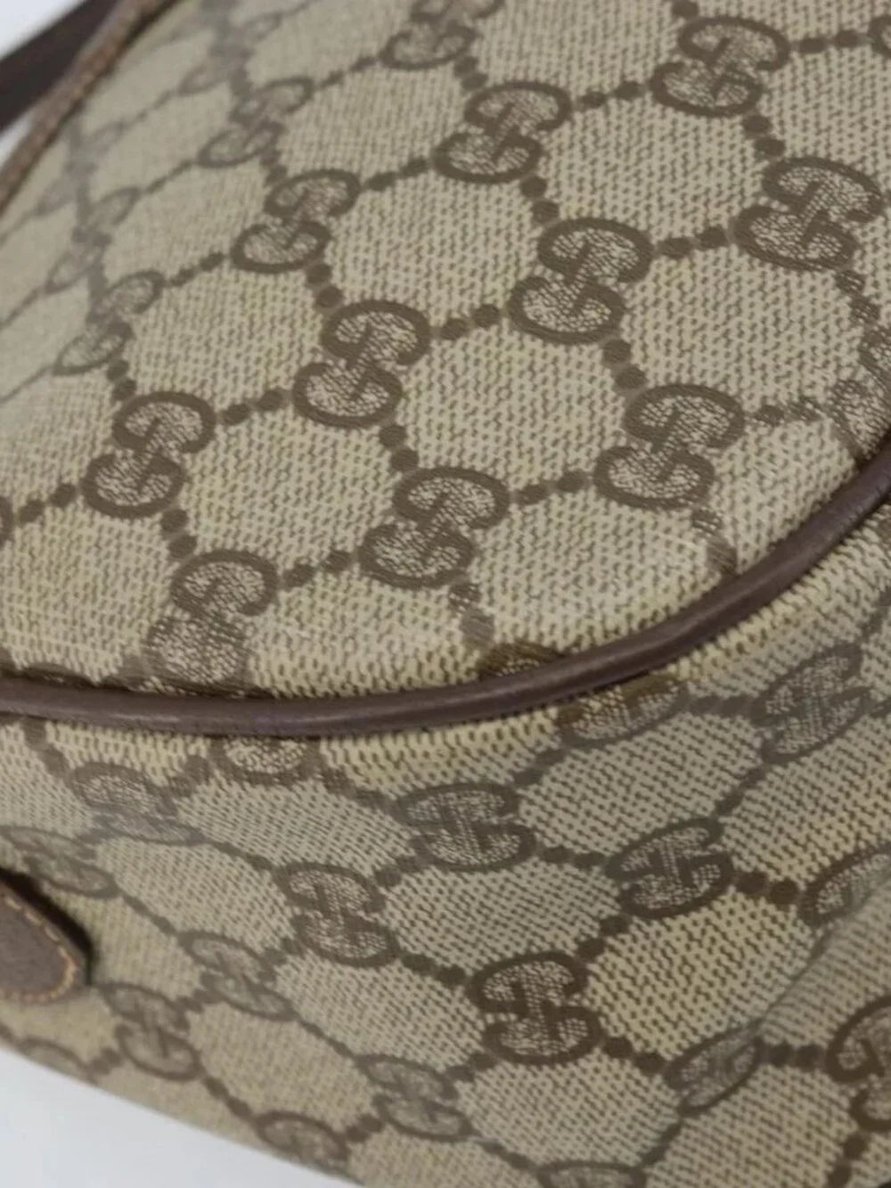 GUCCI GG Supreme Web Sherry Line Bag PVC Beige Gold 89 02 077 Auth 133234 - Picture 5 of 16